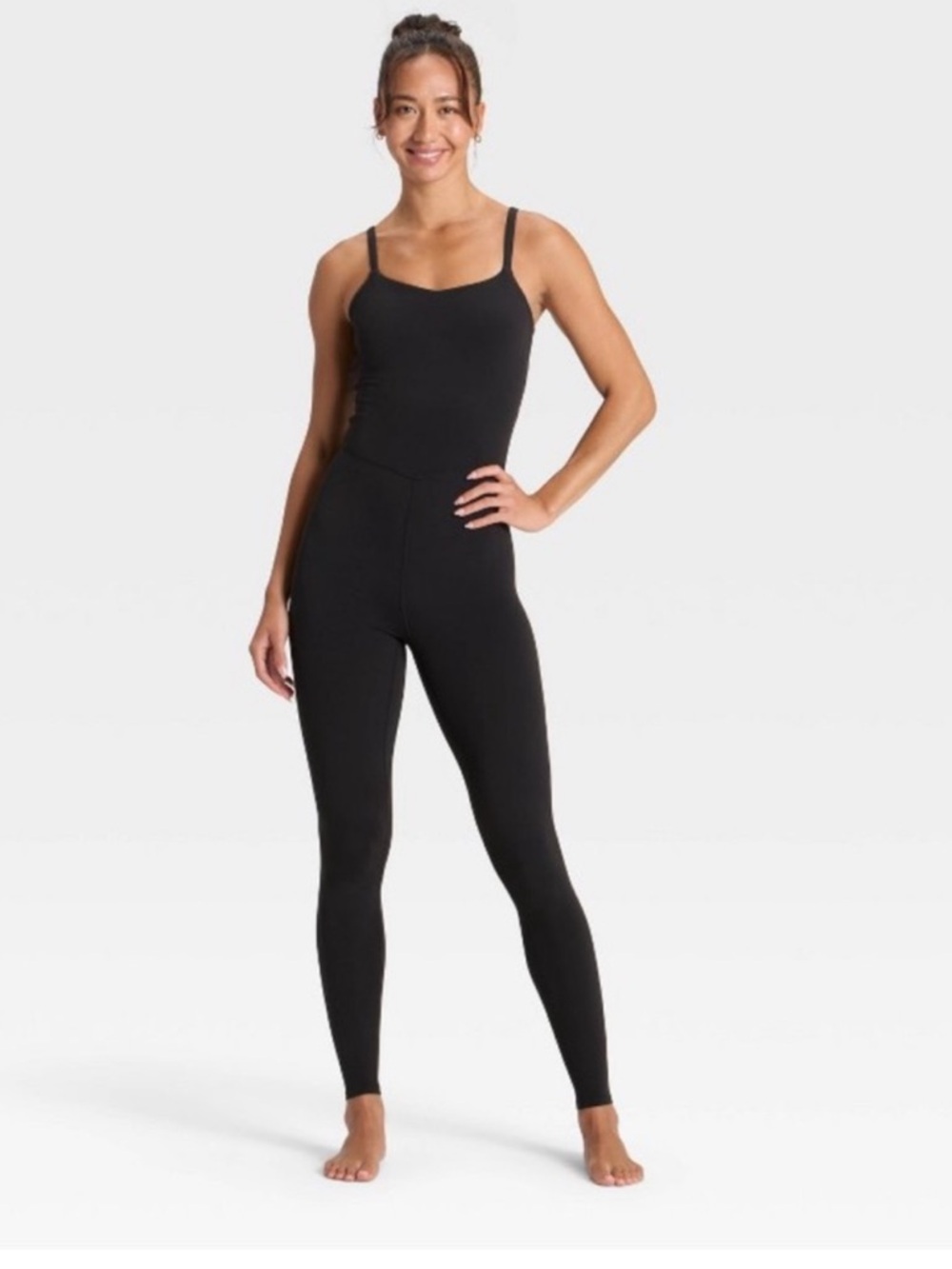 all in motion Black Slim-Strap jumpsuit